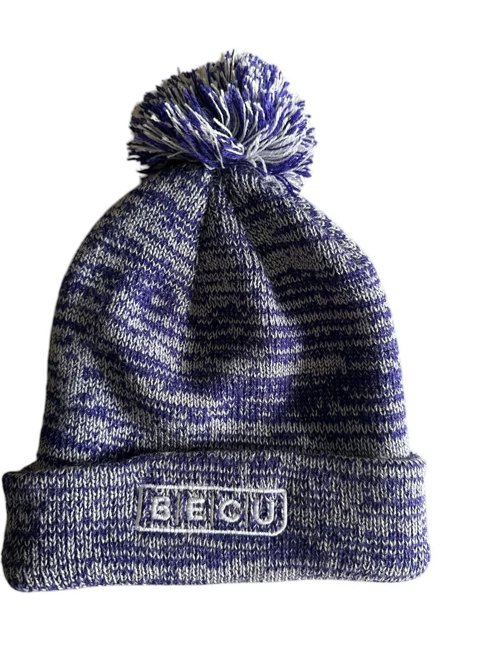 University of Washington Huskies Knit Pom Beanie Hat Gray And Purple EUC